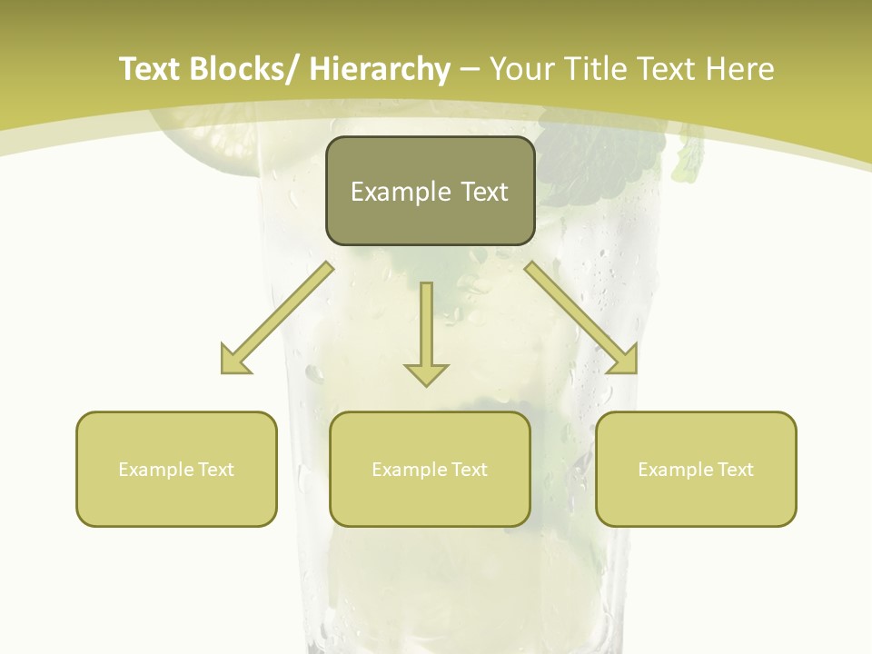 A Mojito With Lime And Mint On A White Background PowerPoint Template