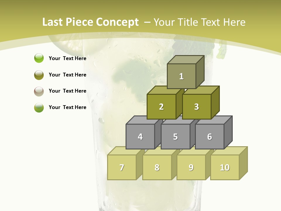 A Mojito With Lime And Mint On A White Background PowerPoint Template