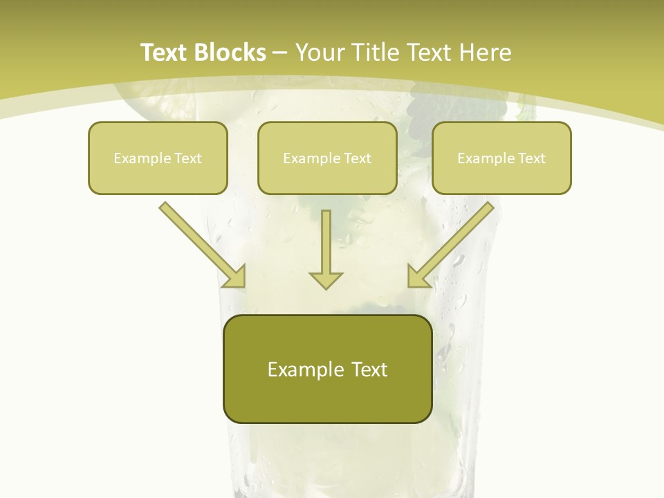 A Mojito With Lime And Mint On A White Background PowerPoint Template