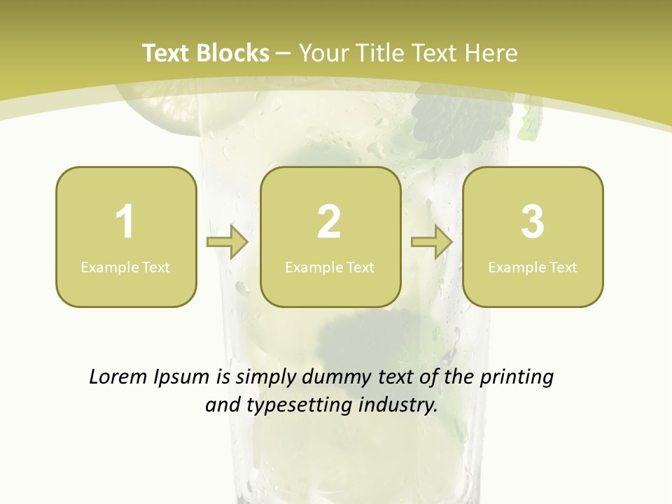 A Mojito With Lime And Mint On A White Background PowerPoint Template