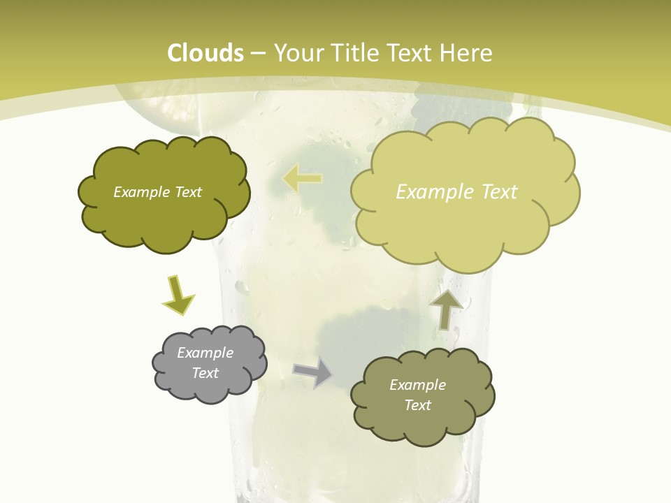 A Mojito With Lime And Mint On A White Background PowerPoint Template