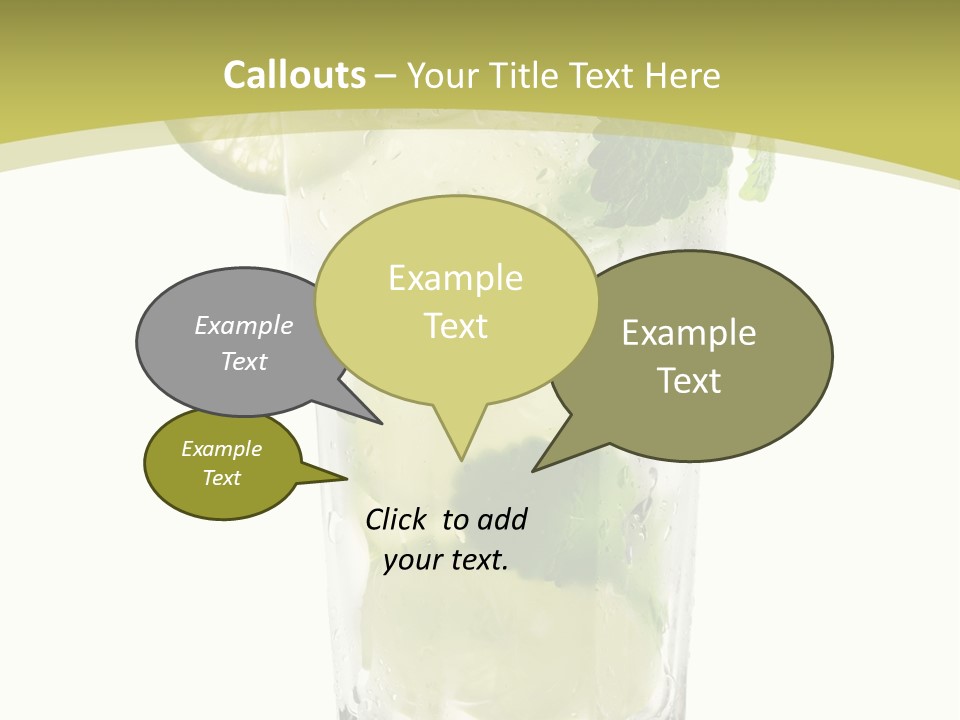 A Mojito With Lime And Mint On A White Background PowerPoint Template