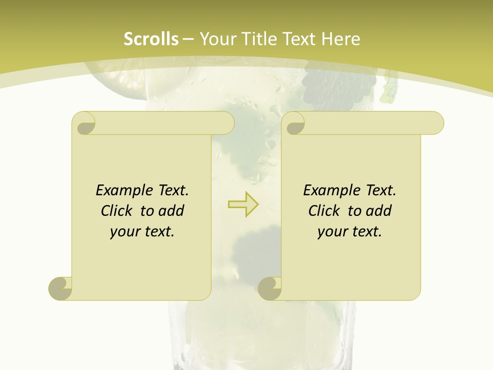 A Mojito With Lime And Mint On A White Background PowerPoint Template