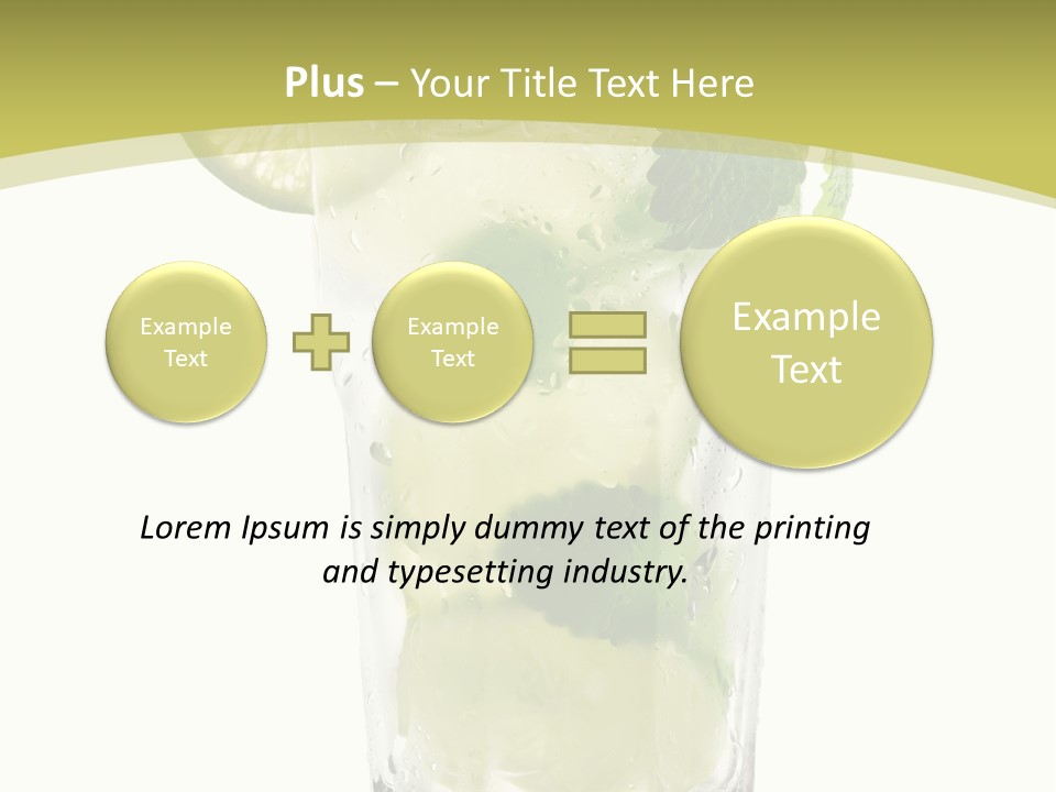 A Mojito With Lime And Mint On A White Background PowerPoint Template