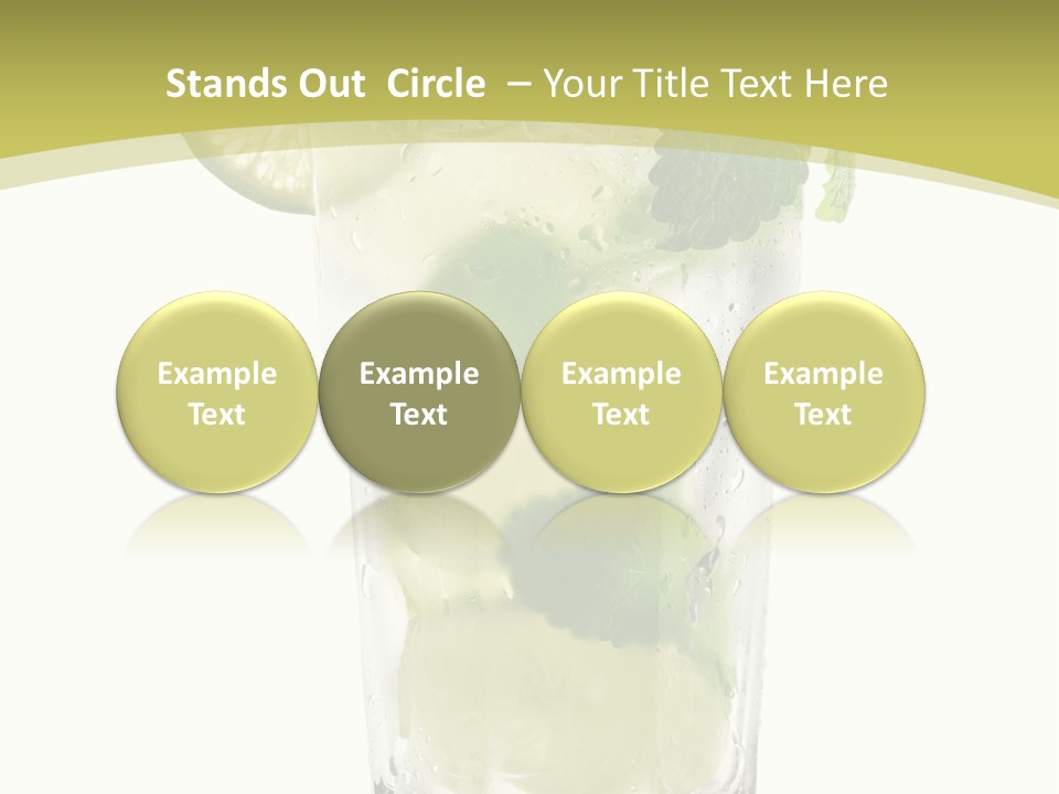 A Mojito With Lime And Mint On A White Background PowerPoint Template