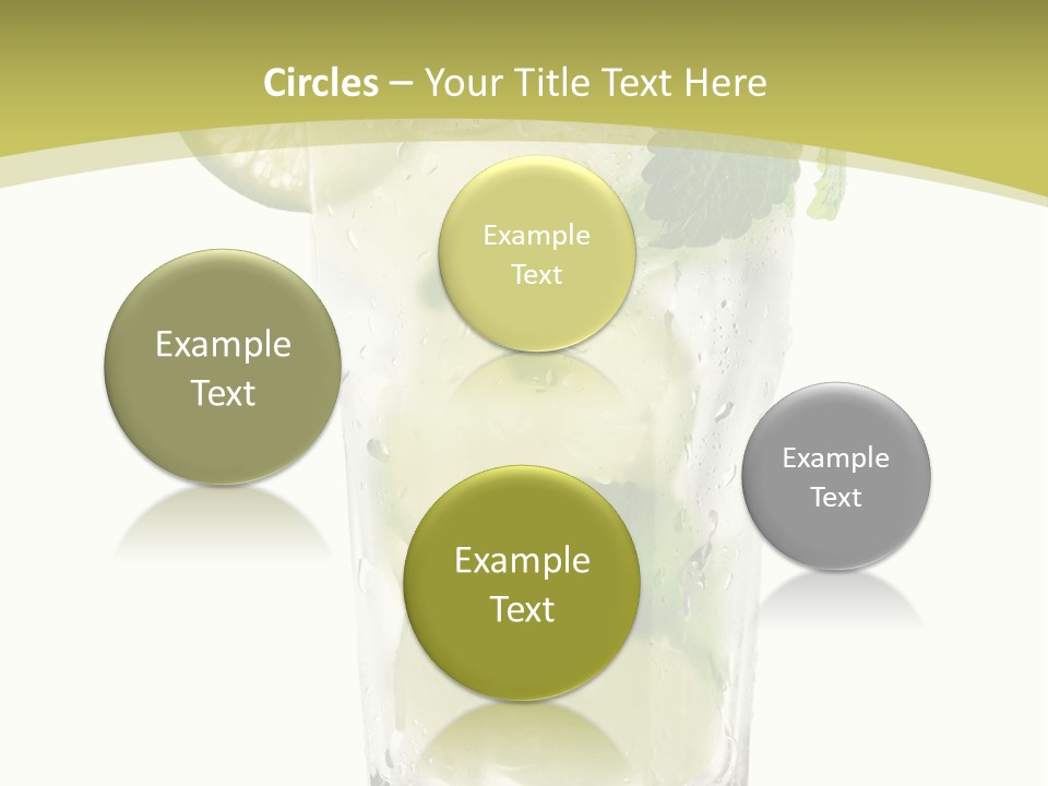 A Mojito With Lime And Mint On A White Background PowerPoint Template