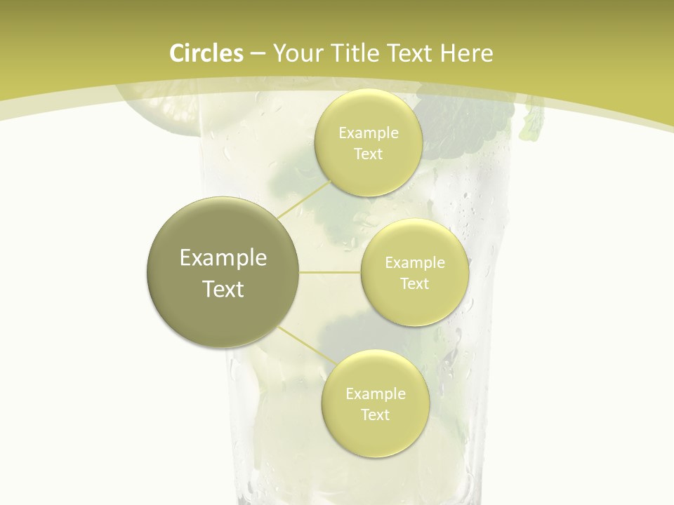 A Mojito With Lime And Mint On A White Background PowerPoint Template