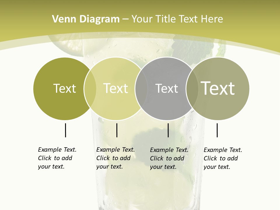 A Mojito With Lime And Mint On A White Background PowerPoint Template