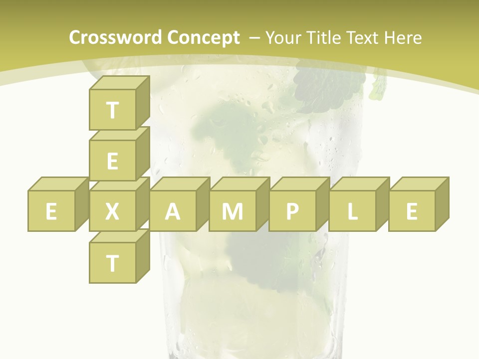 A Mojito With Lime And Mint On A White Background PowerPoint Template