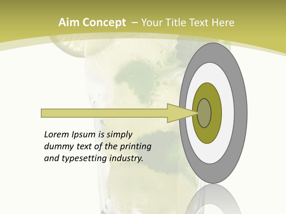 A Mojito With Lime And Mint On A White Background PowerPoint Template