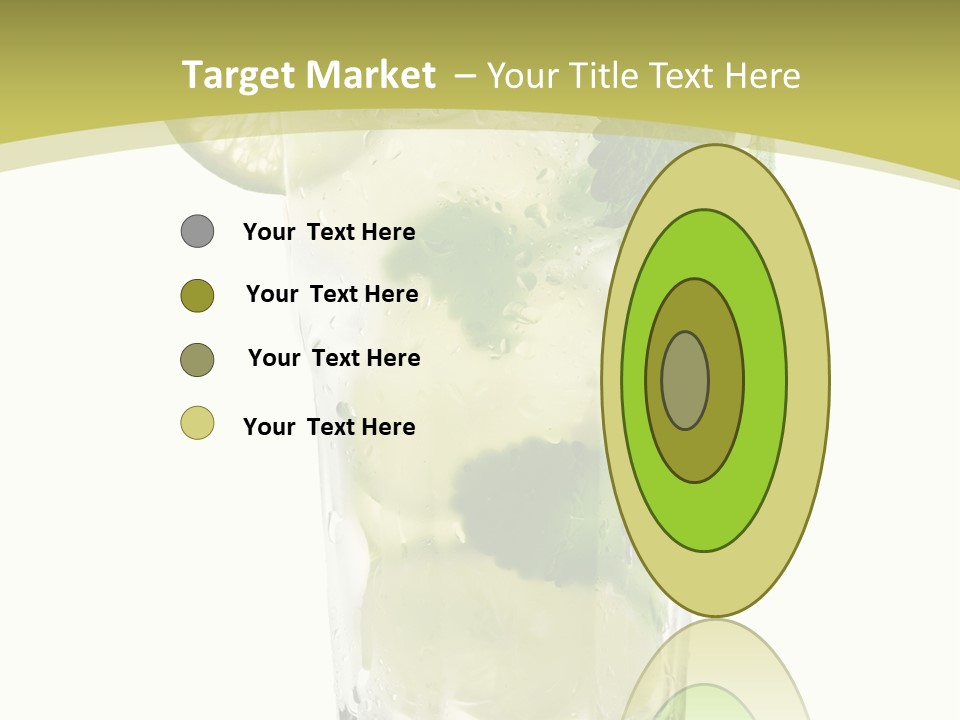 A Mojito With Lime And Mint On A White Background PowerPoint Template