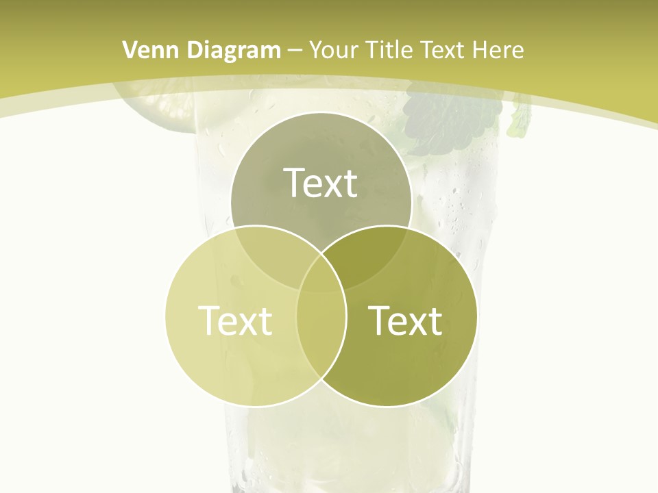 A Mojito With Lime And Mint On A White Background PowerPoint Template