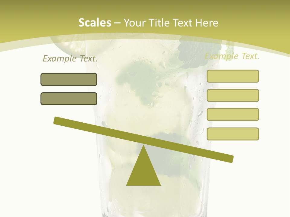 A Mojito With Lime And Mint On A White Background PowerPoint Template