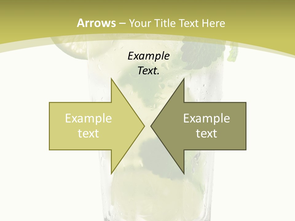 A Mojito With Lime And Mint On A White Background PowerPoint Template