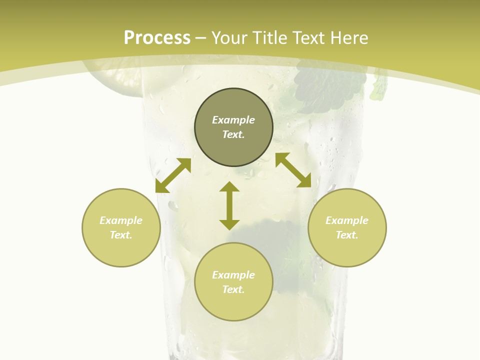 A Mojito With Lime And Mint On A White Background PowerPoint Template