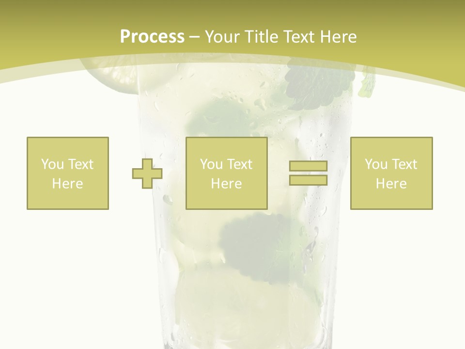 A Mojito With Lime And Mint On A White Background PowerPoint Template