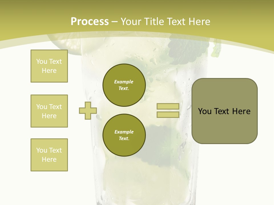 A Mojito With Lime And Mint On A White Background PowerPoint Template