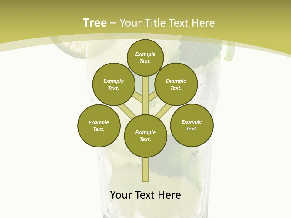 A Mojito With Lime And Mint On A White Background PowerPoint Template