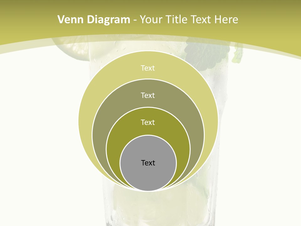 A Mojito With Lime And Mint On A White Background PowerPoint Template