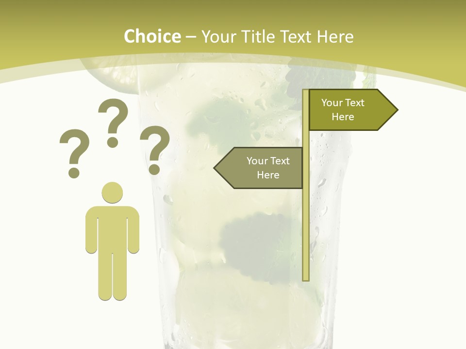 A Mojito With Lime And Mint On A White Background PowerPoint Template