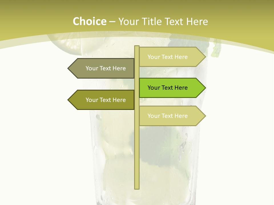 A Mojito With Lime And Mint On A White Background PowerPoint Template