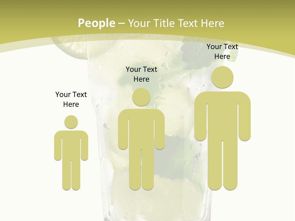 A Mojito With Lime And Mint On A White Background PowerPoint Template