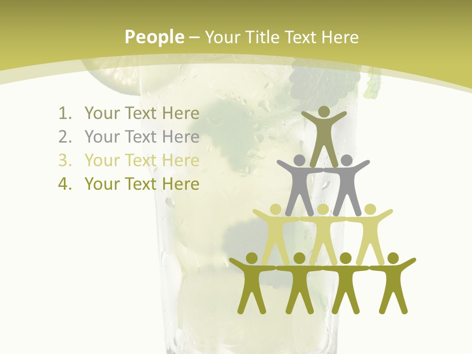 A Mojito With Lime And Mint On A White Background PowerPoint Template