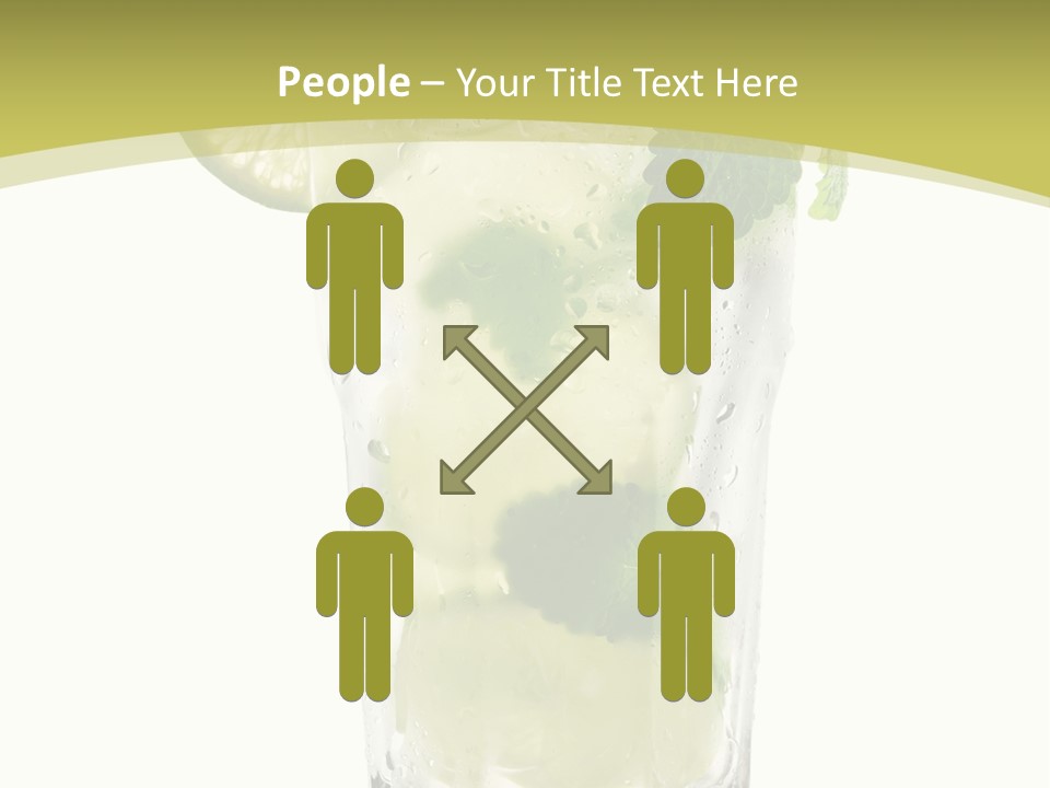 A Mojito With Lime And Mint On A White Background PowerPoint Template