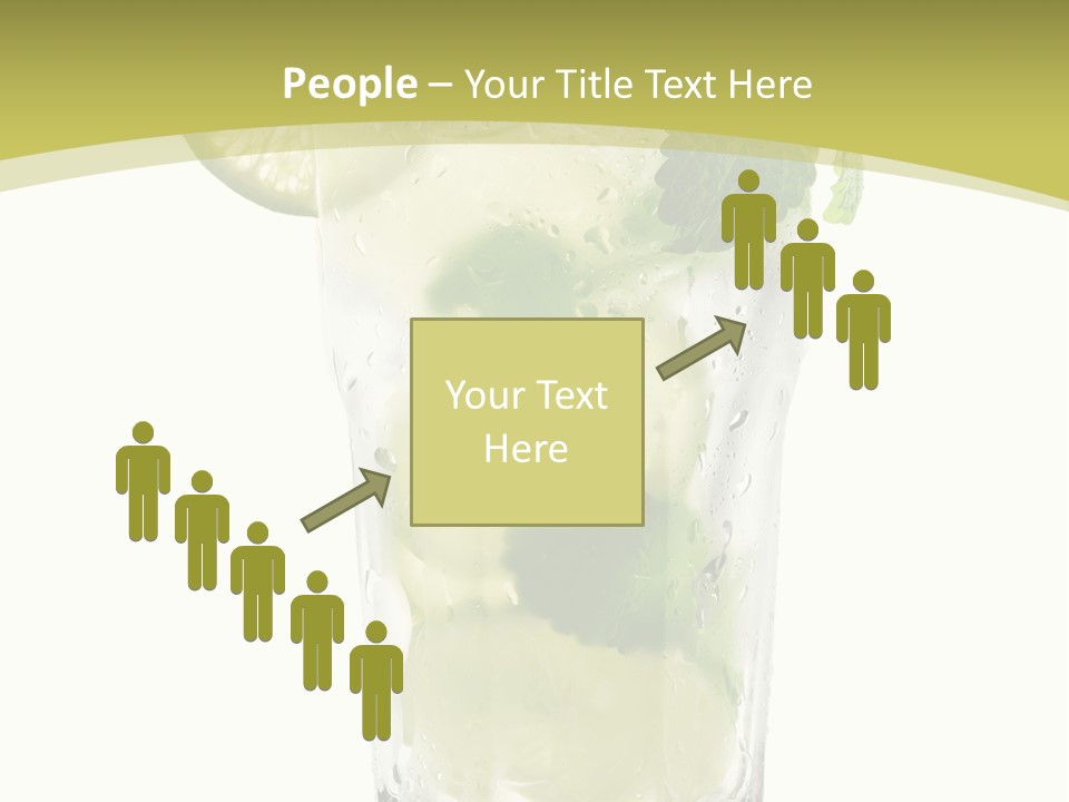 A Mojito With Lime And Mint On A White Background PowerPoint Template