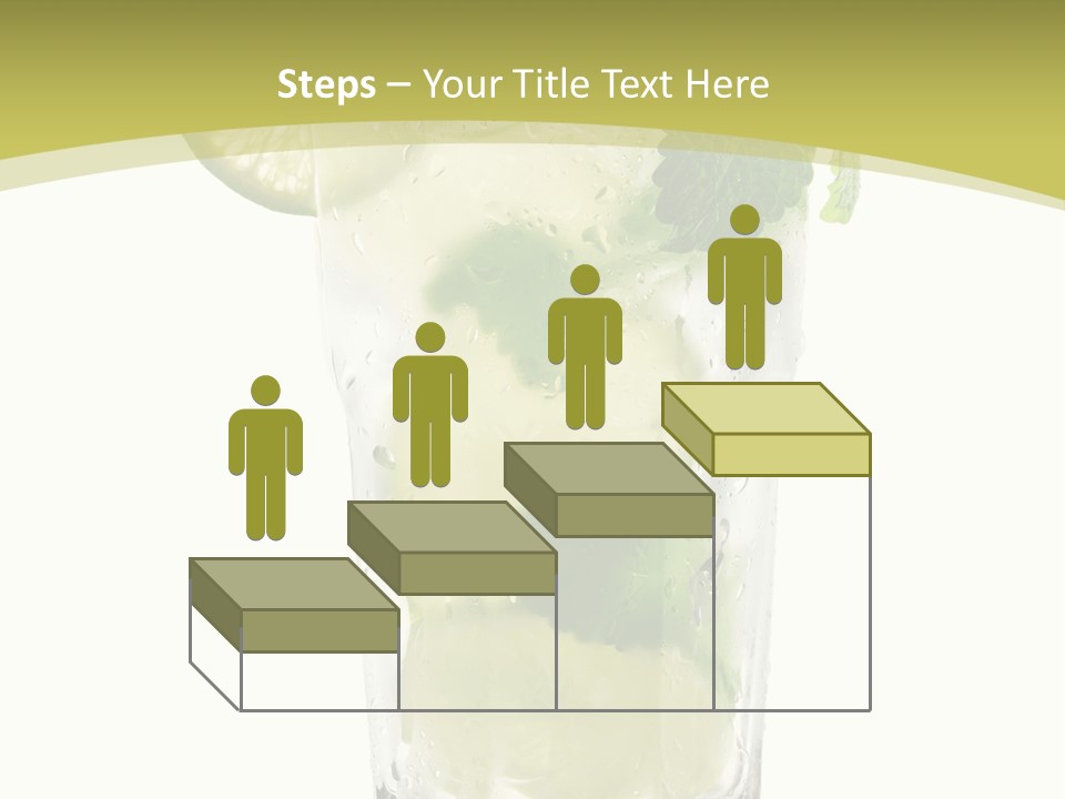 A Mojito With Lime And Mint On A White Background PowerPoint Template