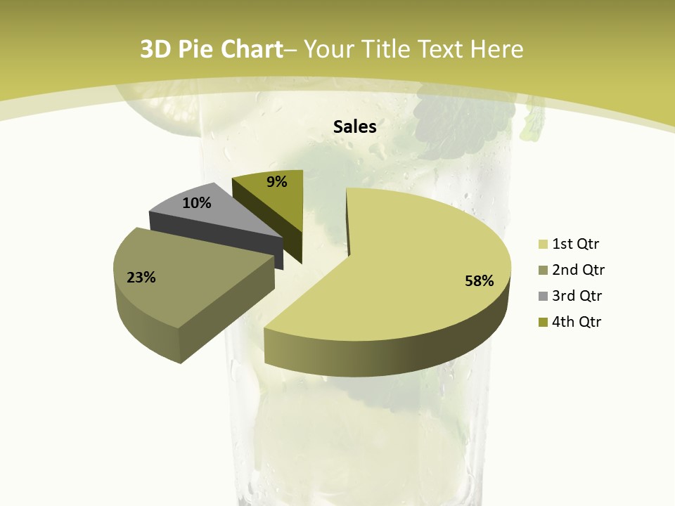 A Mojito With Lime And Mint On A White Background PowerPoint Template