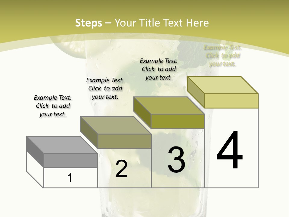 A Mojito With Lime And Mint On A White Background PowerPoint Template