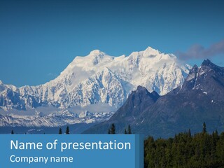 A Mountain Range With A Blue Sky In The Background PowerPoint Template