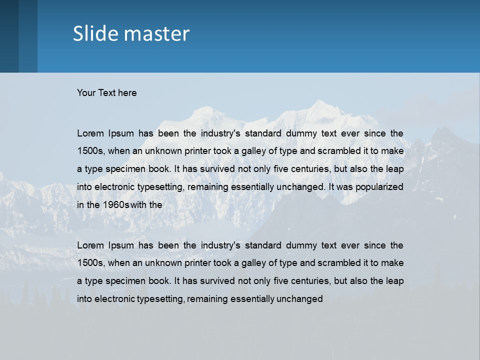 A Mountain Range With A Blue Sky In The Background PowerPoint Template