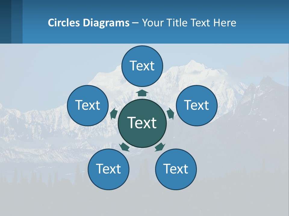A Mountain Range With A Blue Sky In The Background PowerPoint Template