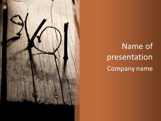 A Wooden Table With A Number On It PowerPoint Template