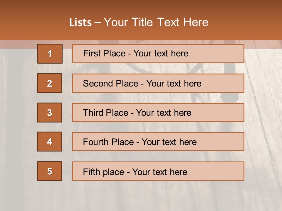 A Wooden Table With A Number On It PowerPoint Template