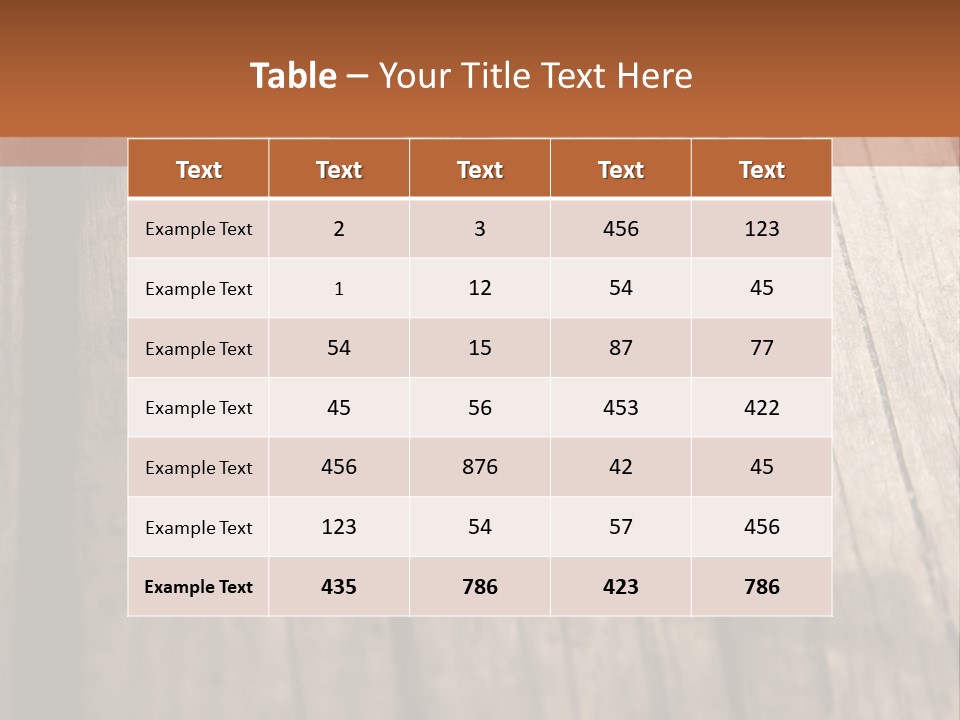 A Wooden Table With A Number On It PowerPoint Template