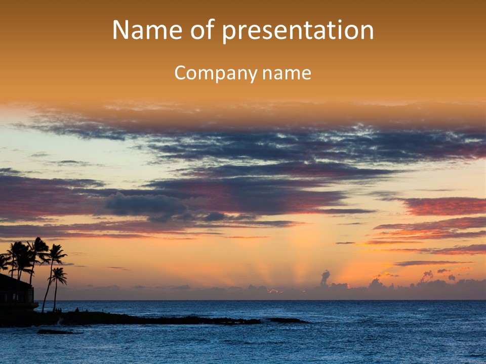 A Beautiful Sunset With Palm Trees On The Shore PowerPoint Template