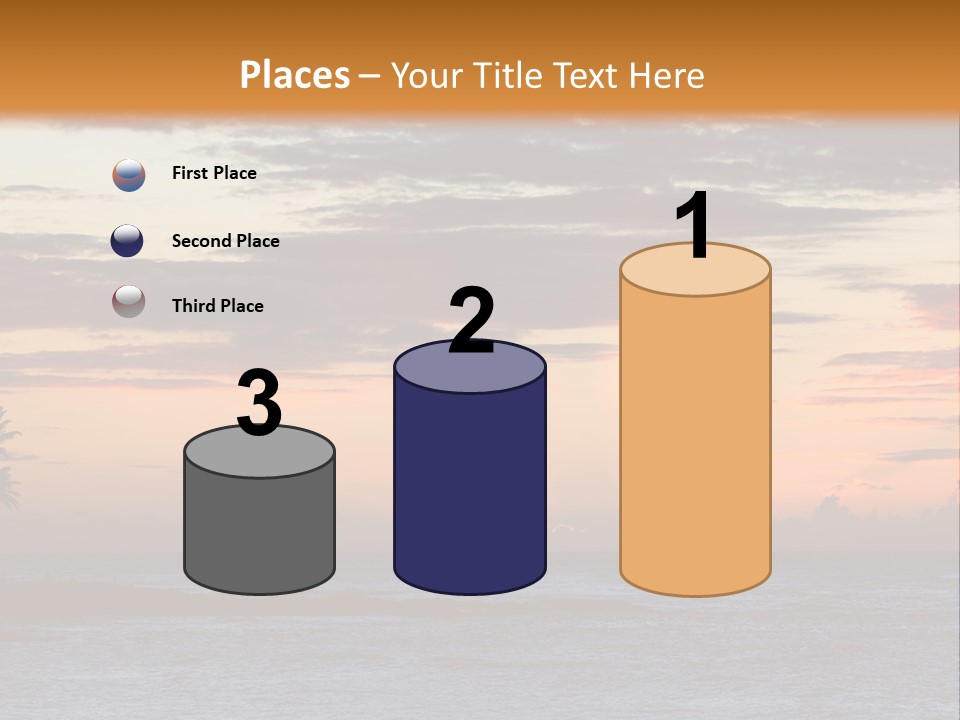 A Beautiful Sunset With Palm Trees On The Shore PowerPoint Template