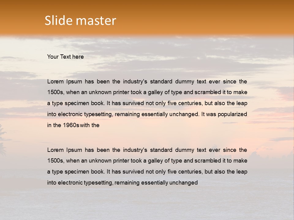 A Beautiful Sunset With Palm Trees On The Shore PowerPoint Template