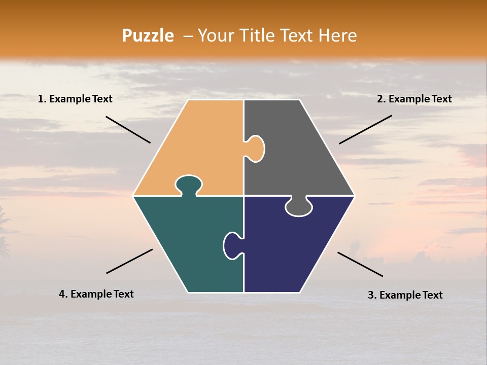 A Beautiful Sunset With Palm Trees On The Shore PowerPoint Template