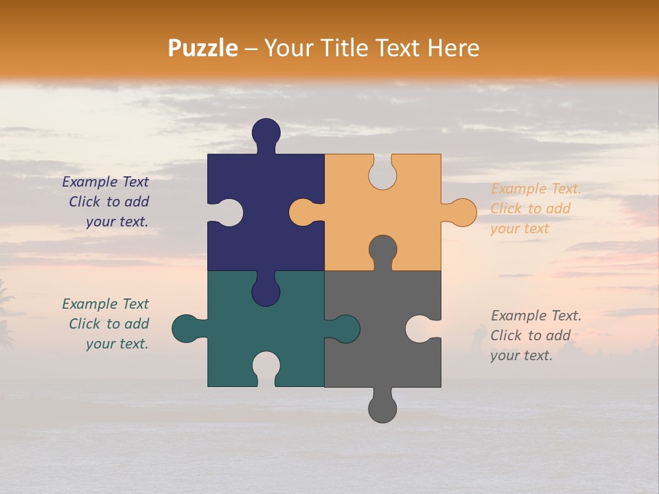 A Beautiful Sunset With Palm Trees On The Shore PowerPoint Template