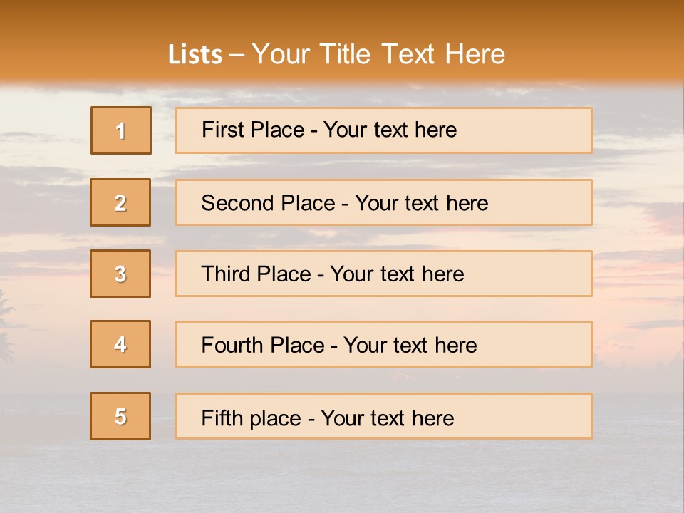 A Beautiful Sunset With Palm Trees On The Shore PowerPoint Template