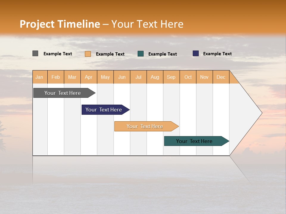 A Beautiful Sunset With Palm Trees On The Shore PowerPoint Template