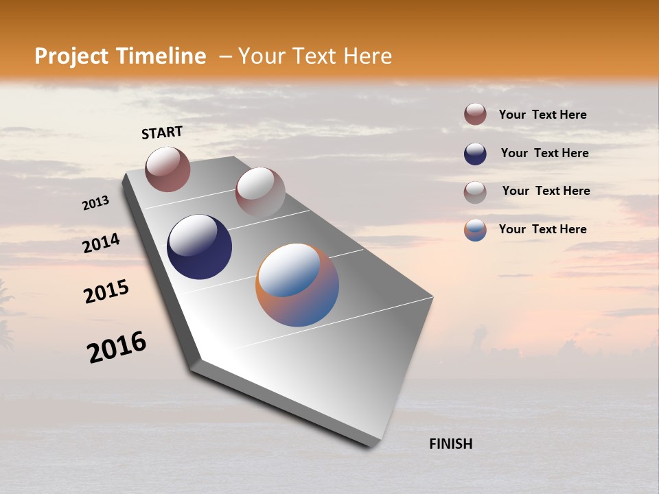 A Beautiful Sunset With Palm Trees On The Shore PowerPoint Template