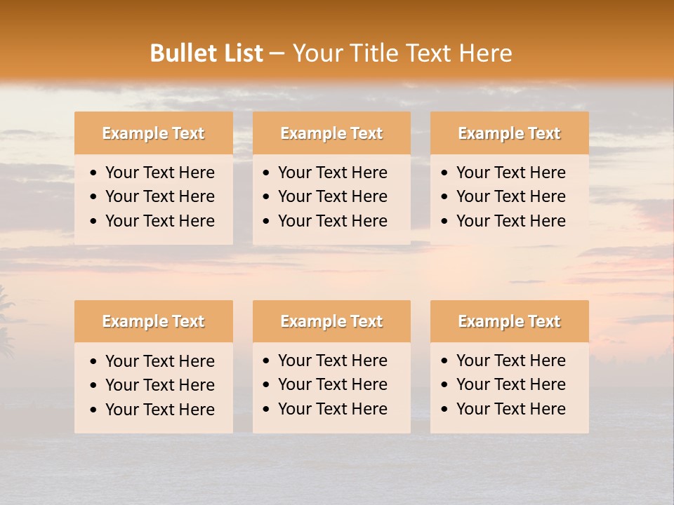 A Beautiful Sunset With Palm Trees On The Shore PowerPoint Template