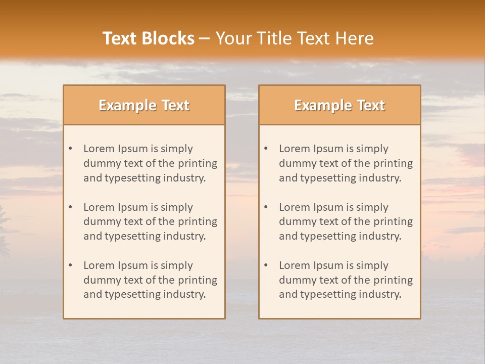 A Beautiful Sunset With Palm Trees On The Shore PowerPoint Template