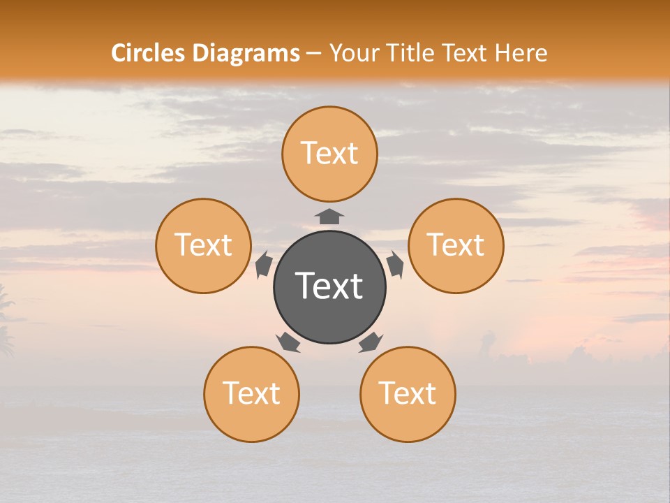 A Beautiful Sunset With Palm Trees On The Shore PowerPoint Template