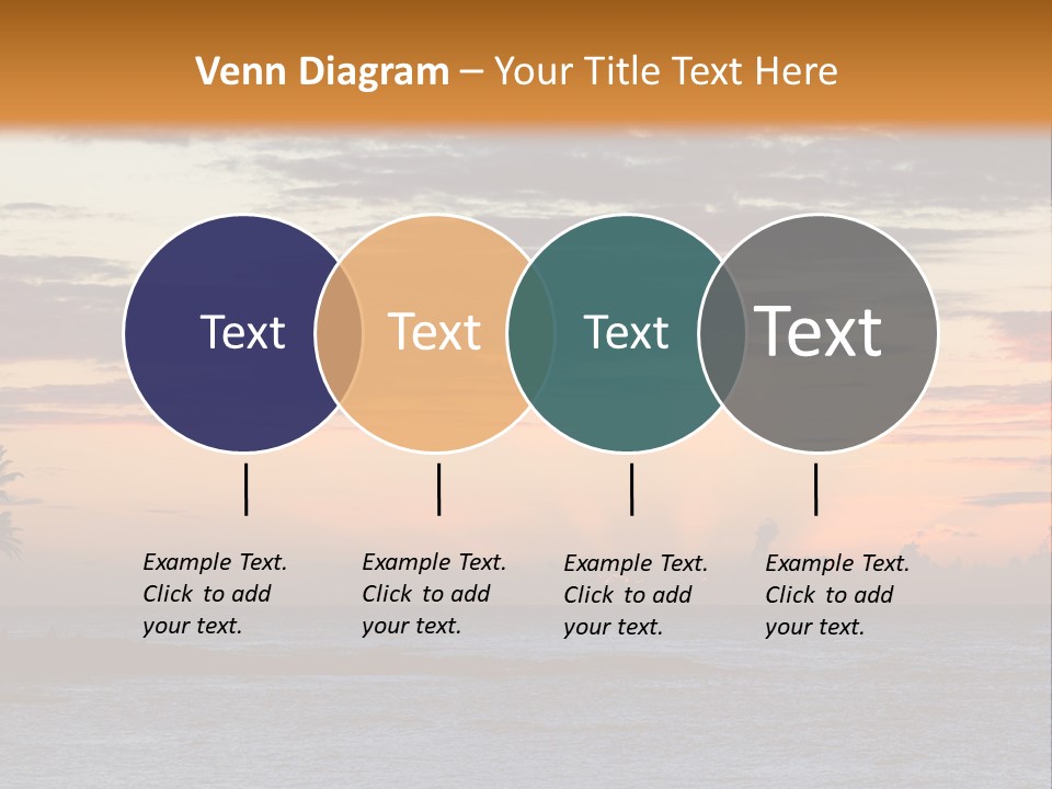 A Beautiful Sunset With Palm Trees On The Shore PowerPoint Template